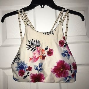 Tropical Flower Print Zaful Halter Top Bikini